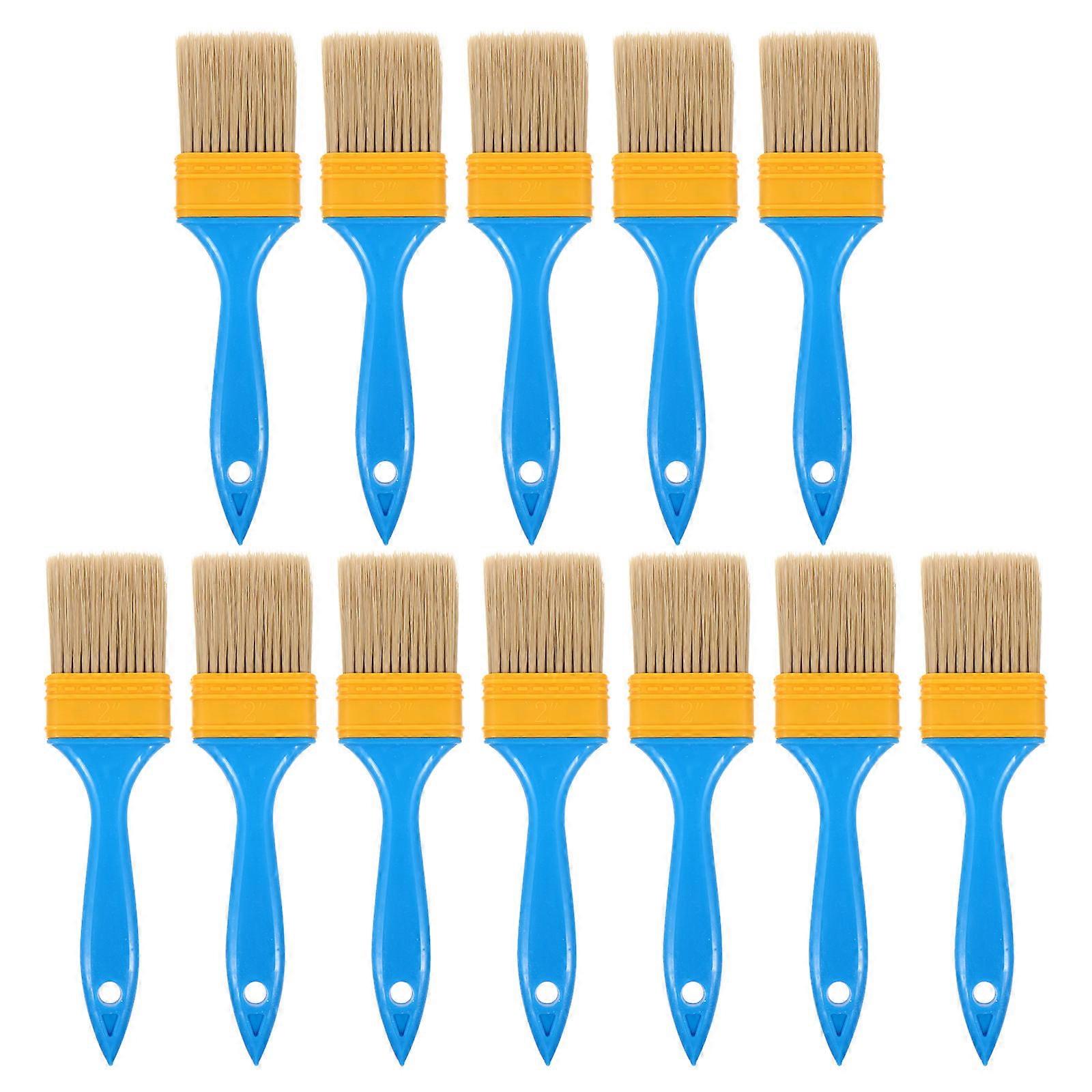 Indoor Use Paintbrush Rectangular Handle Long Brush Head Crafters 20Pack