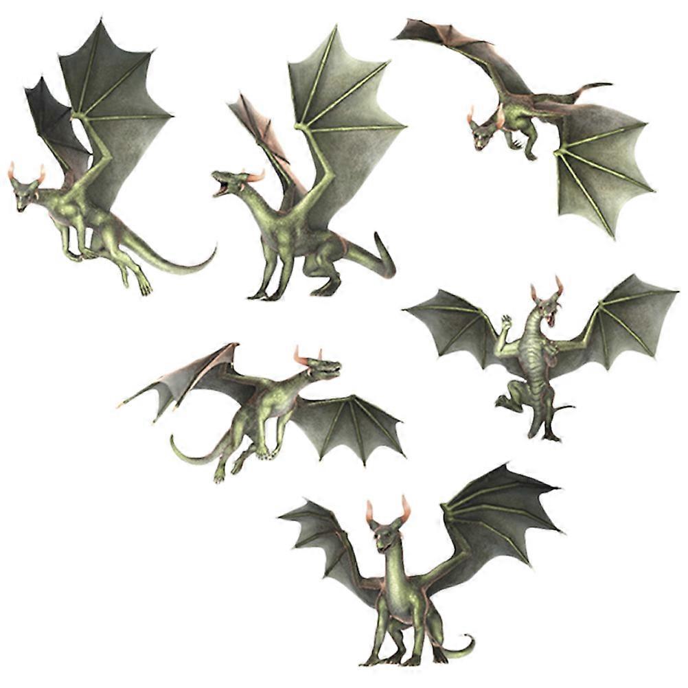 Dragon-Pattern Window Decal Static Sticker for Decor 6Pcs Self-Adhesive Set
