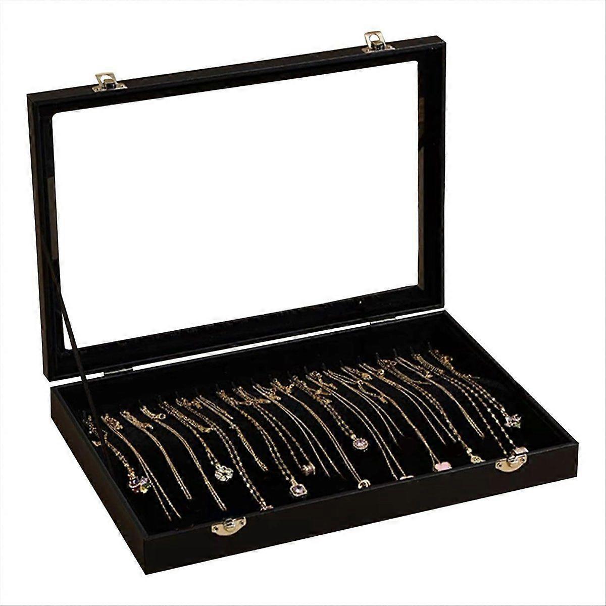 20 Hooks Necklace Organizer Box Necklace Display Case
