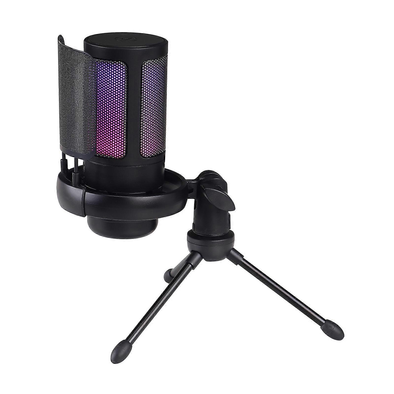 USB Gaming Microphone - RGB Light & Noise Reduction for Streaming