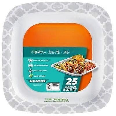Hefty Extra Deep Square Disposable Plates 10" - 25ct