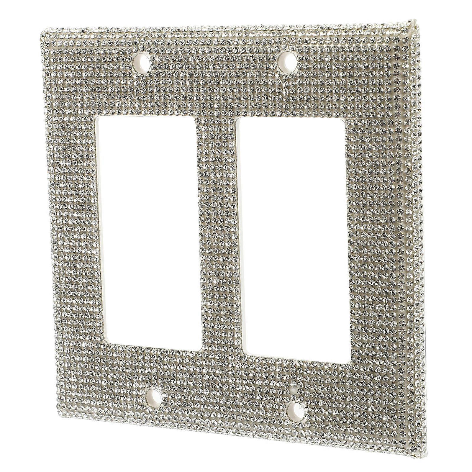 Wall Socket Panel for Decor 1Set White Plastic Socket Panel with Zircon
