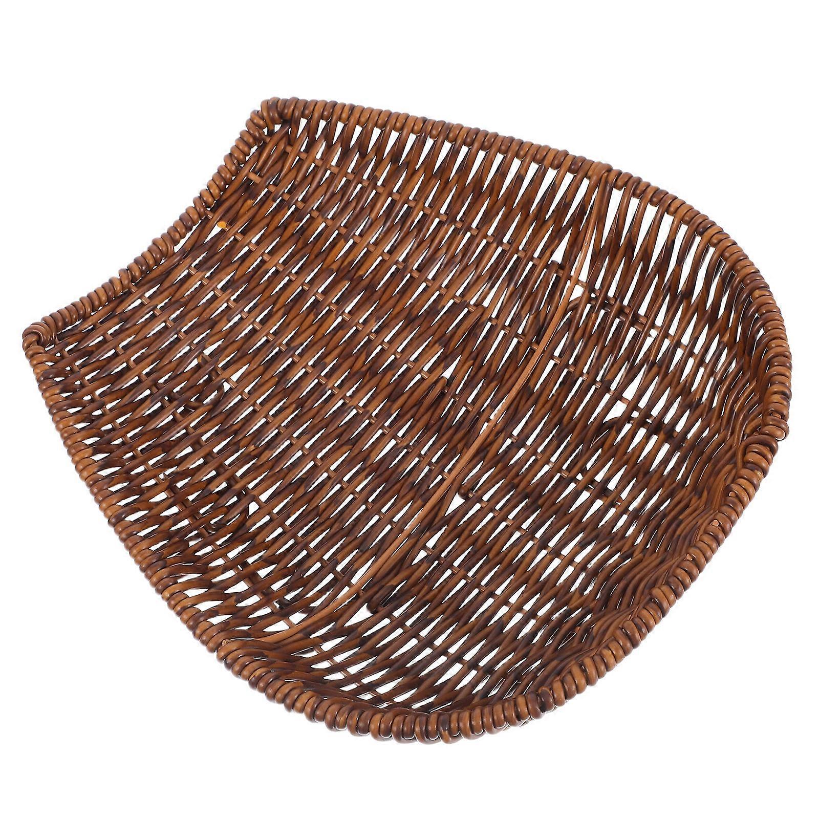 Brown Imitation Rattan Bread Basket Serving 2Pcs Multi-Purpose