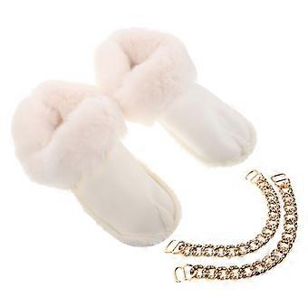 Plush Hole Shoe Liner Insole for Detachable Use 1Pair White