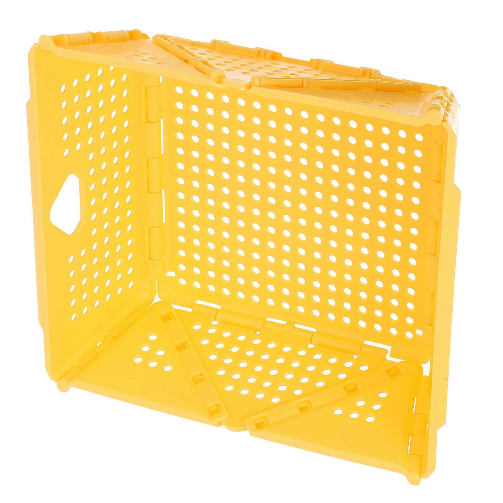 Draining Basket Foldable Fruit Basket for Kitchen Use Yellow PP