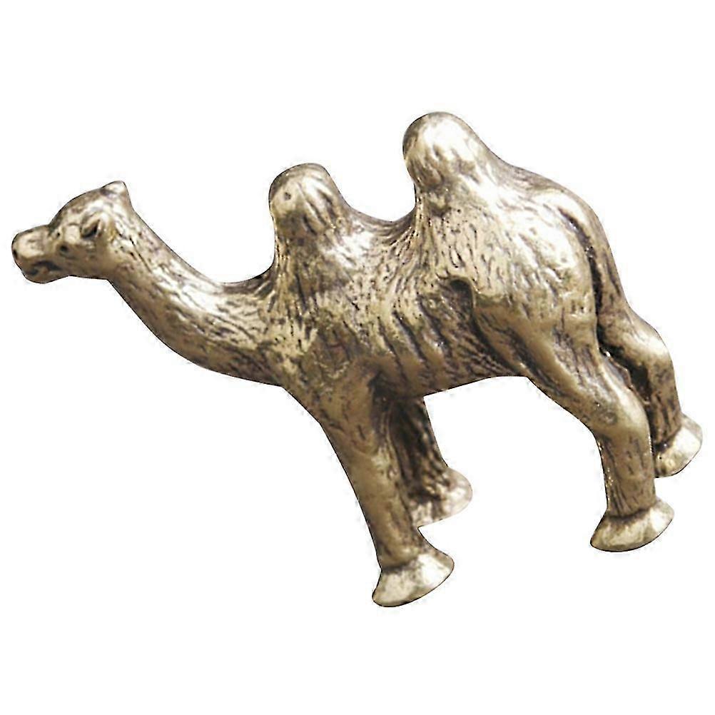 Brass Camel Figurine for Home Decor Retro Golden Desktop Decoration