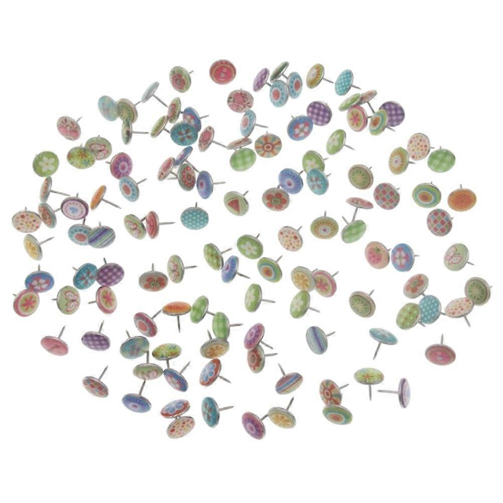 Colorful Push Pins Plastic Drop Round Creative Function 120Pcs Set