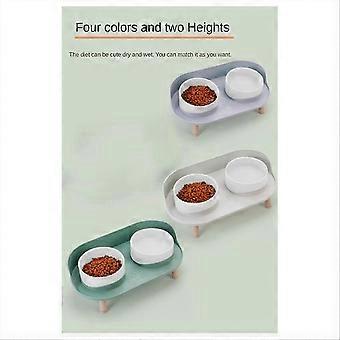 Feeder Pet Anti-knock Double Bowl Feeder green