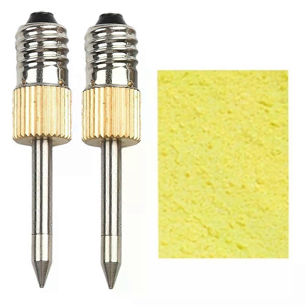 2 Pcs Soldering Iron Tip with Sponge E10 Interface Welding Tips USB7250