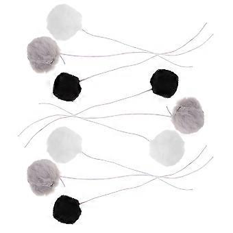 9 stks Interactieve Kat Teaser Speelgoed Pluche Bal Voor Binnenkatten Puff Balls Touw Voor Extra Plezier Voor Diy Kat Klimmen Toren Accessoires Kittens Chasing