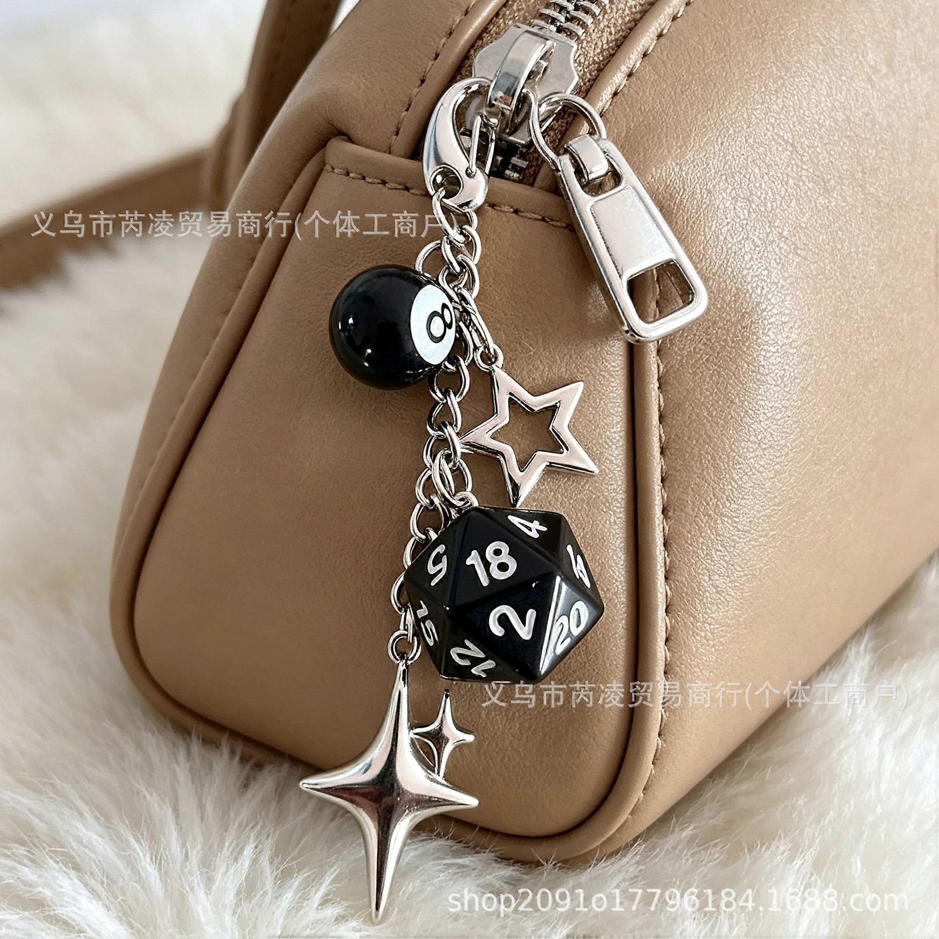classical shaped dice, 8 bags, keychains, car keys