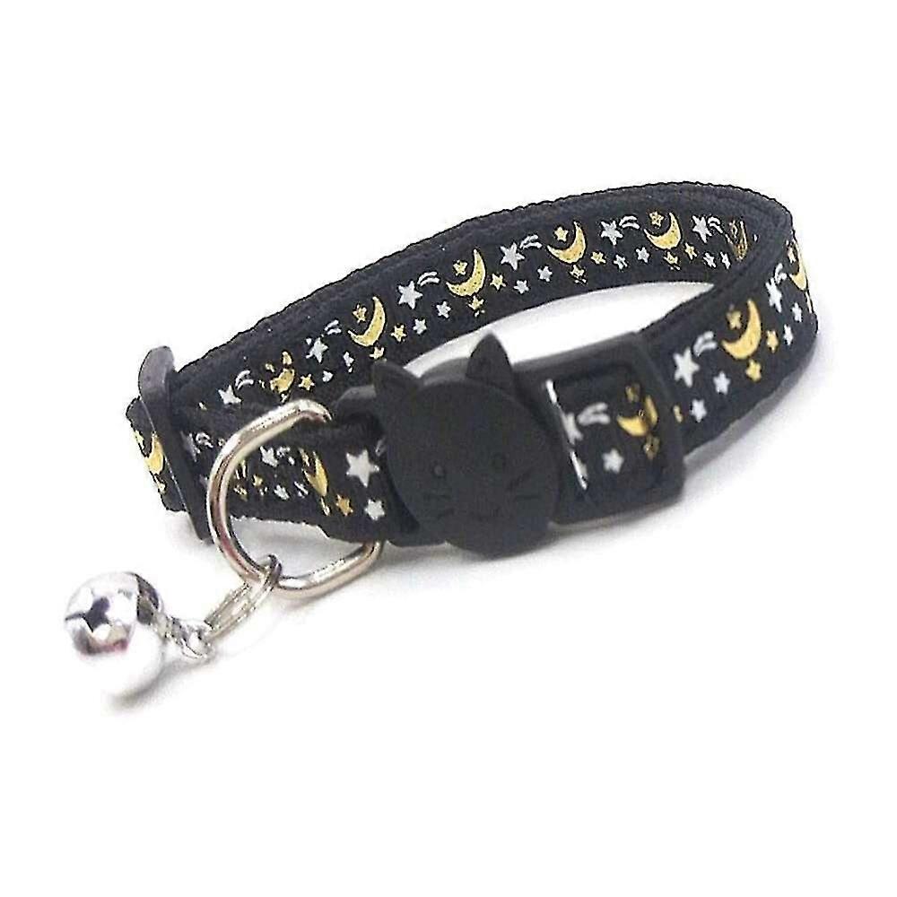 Cat Collar With Star And Moon Pattern,adjustable Cat Collar Kitten Collar For