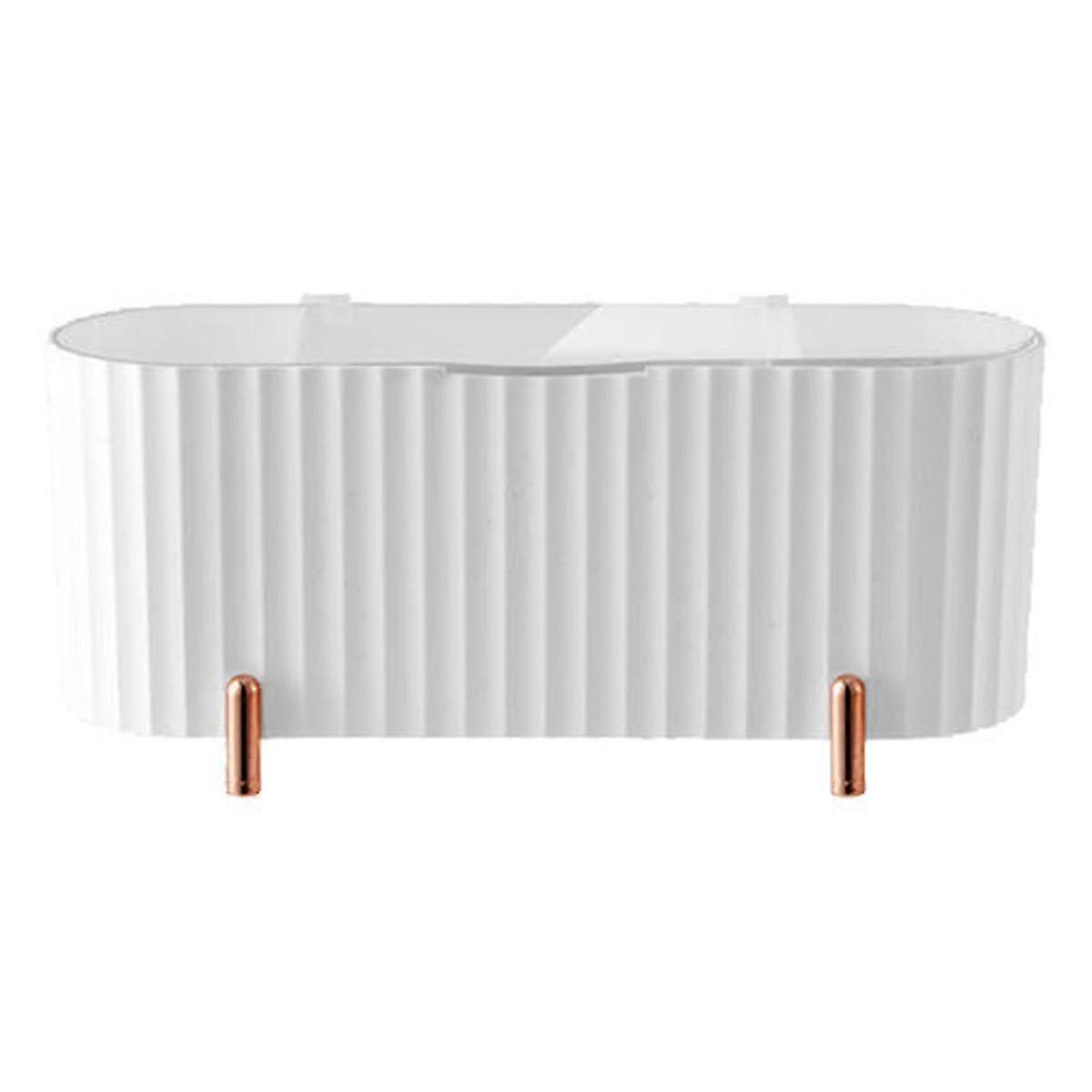 Stackable Makeup Storage Organizer Box for Bathroom Vanity, Countertops, Drawers - White