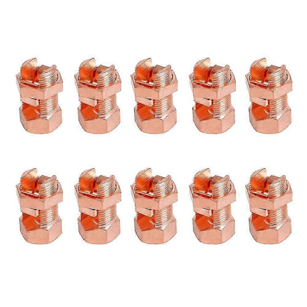 10Pcs Split Bolt Connector, Grounding Split Bolt Connector compatible withComplete Earth on Bare Wires TJ-16