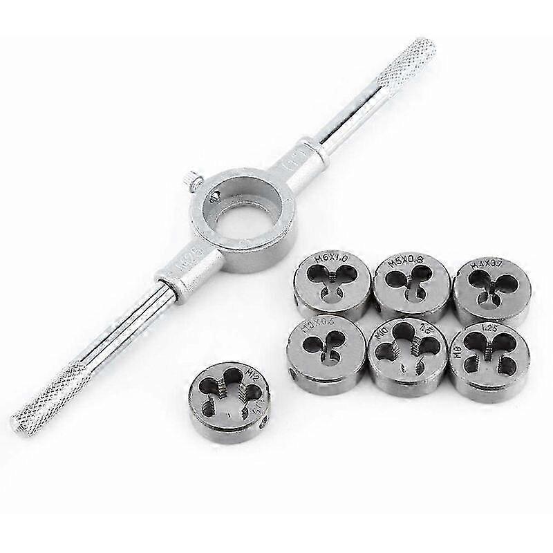 8PCS Screws - 8PCS Screw Die & Wrench Spanner External Thread Processing Tapping Hand Tool Kit