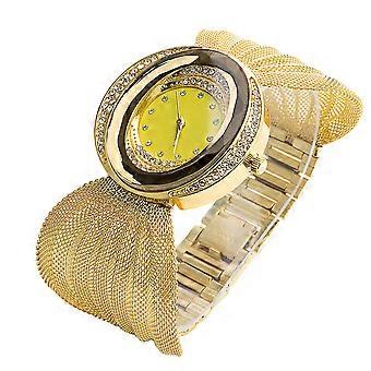 Orologio da donna al quarzo, elegante, ovale, con cinturino a maglia, 1 pezzo