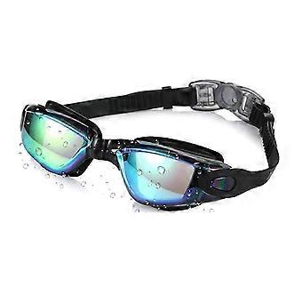 Colorful Plating Lens Swim Goggles with Box Clear Lens Adjusted Strap Swim Eyewears for Beach Swimming Pool