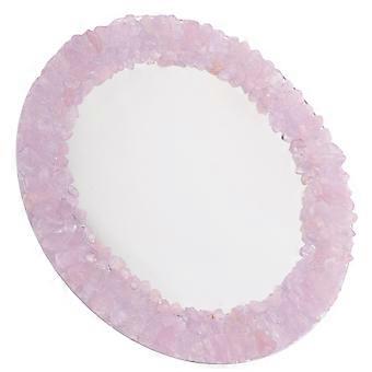 Crystal Stone Mirror for Decoration 4Pcs Pink Portable Mirror