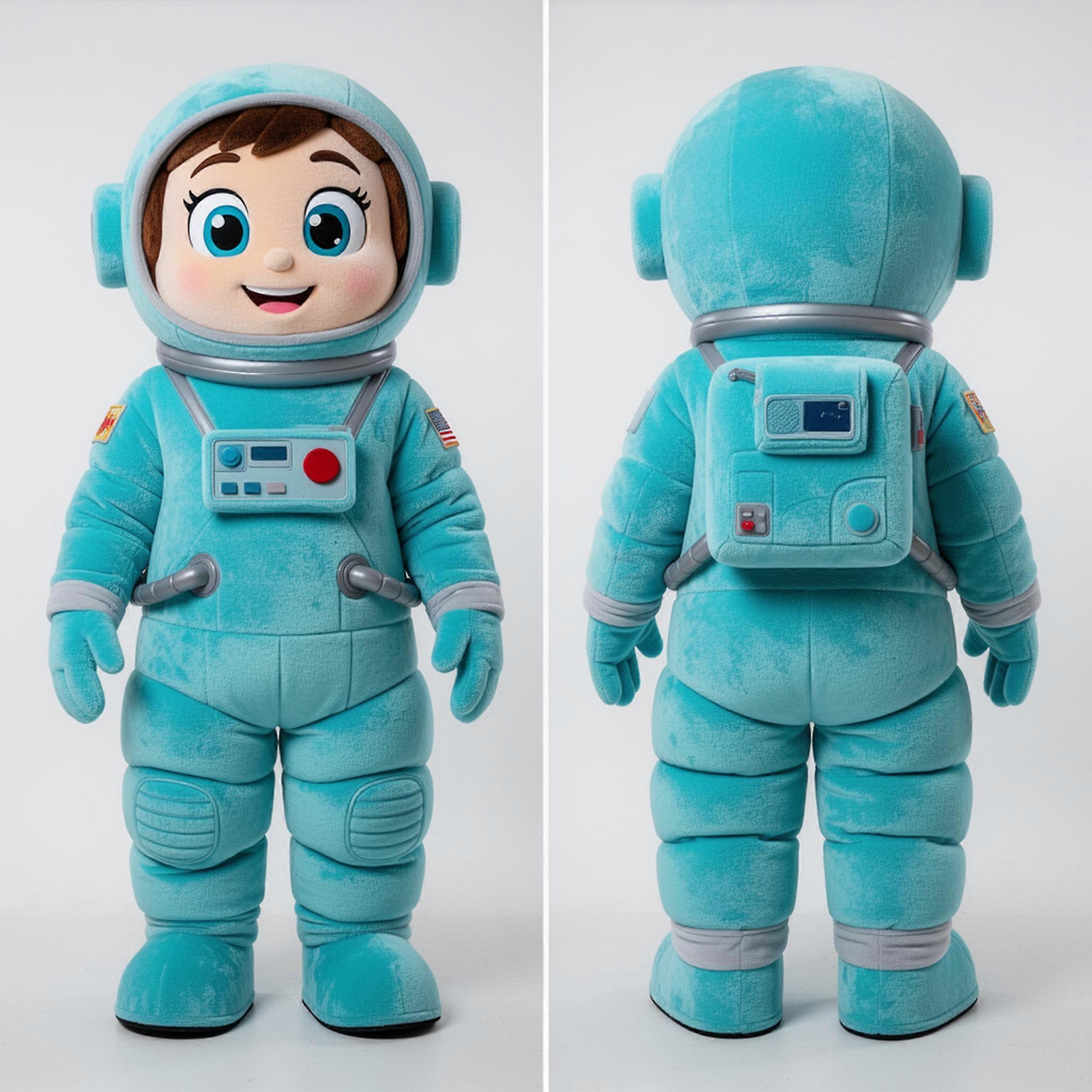 MASTICOT Cyan Plush Space Explorer Astronaut Mascot
