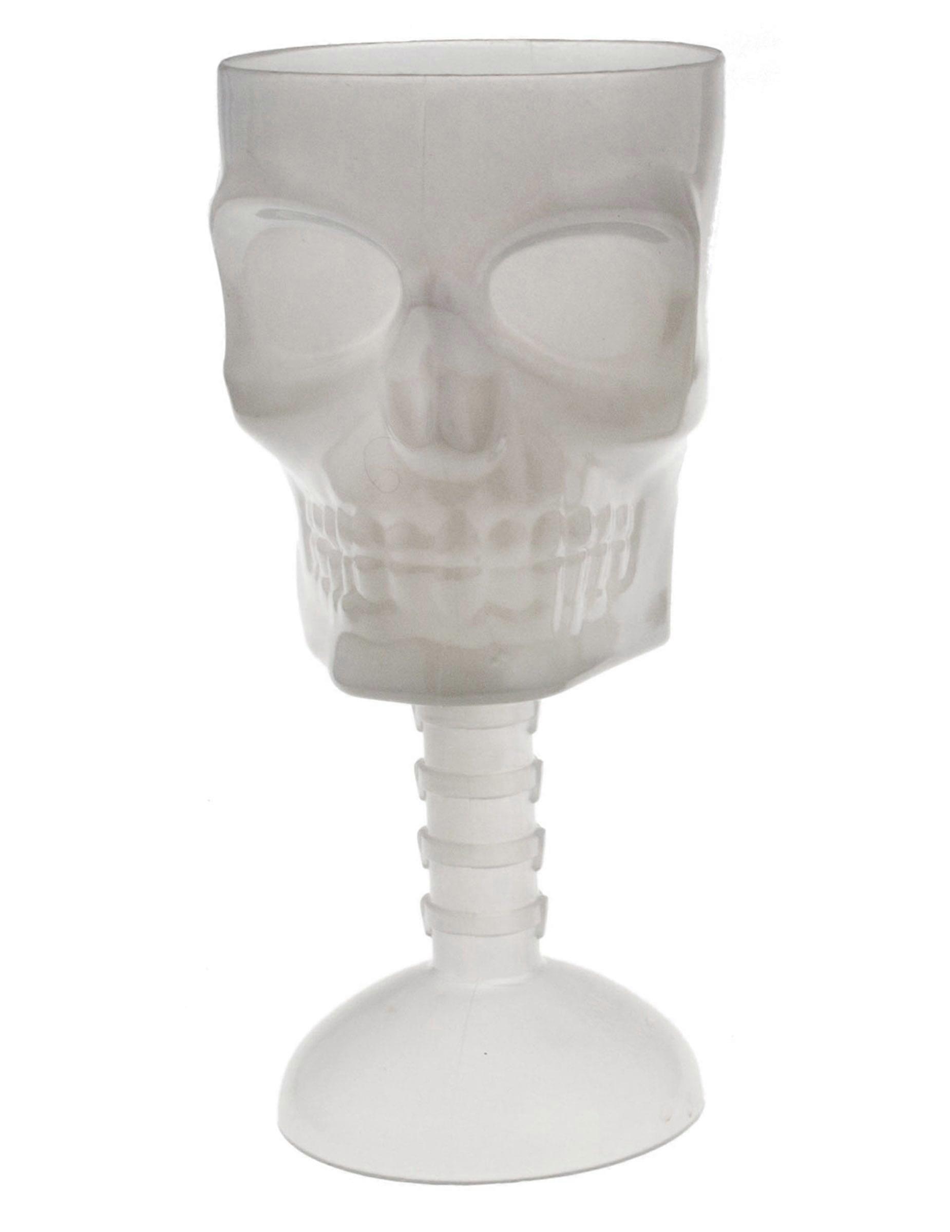 Phosphorescent skull glass 18 cm