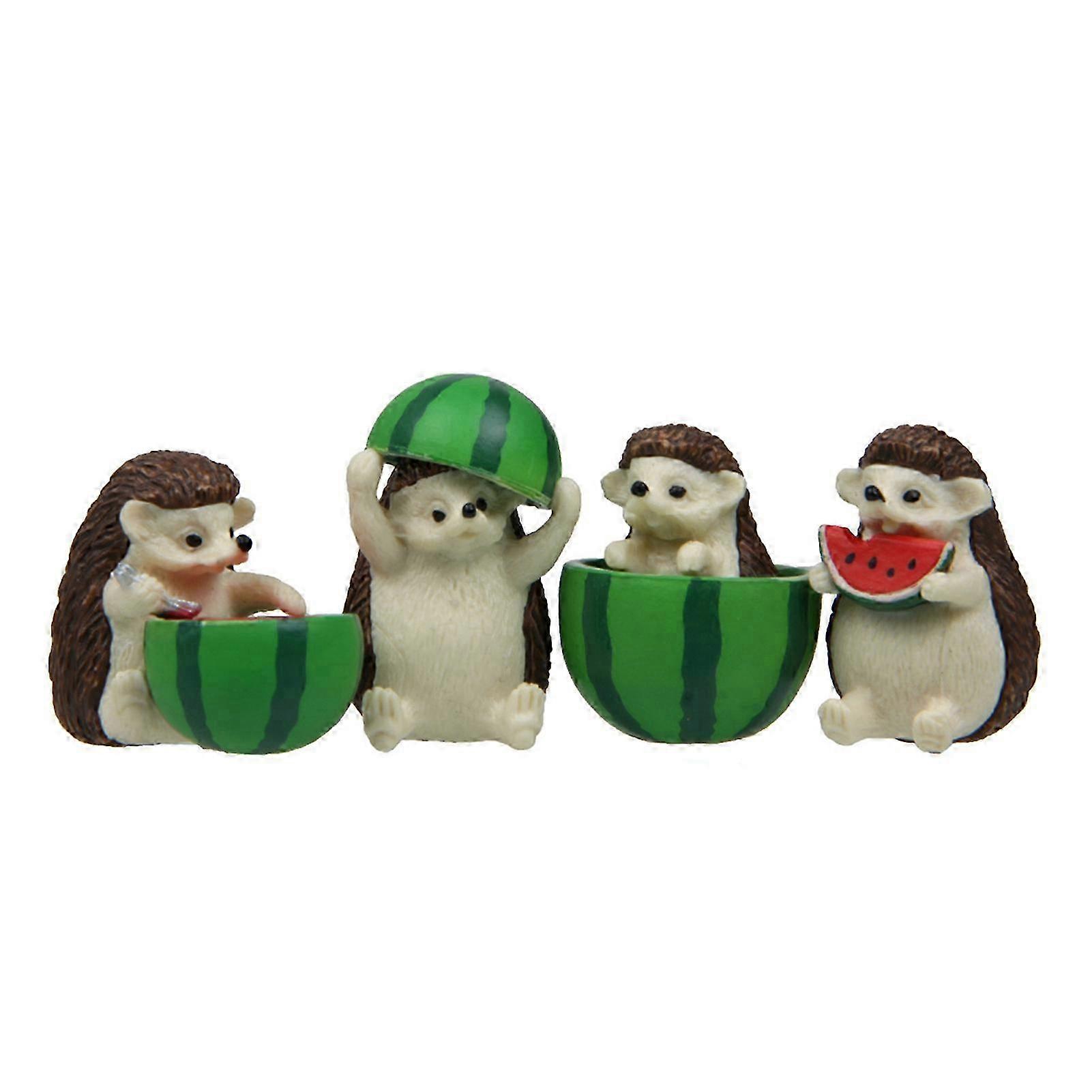 Mini Hedgehog Figurines Adorable Uplifting Poses