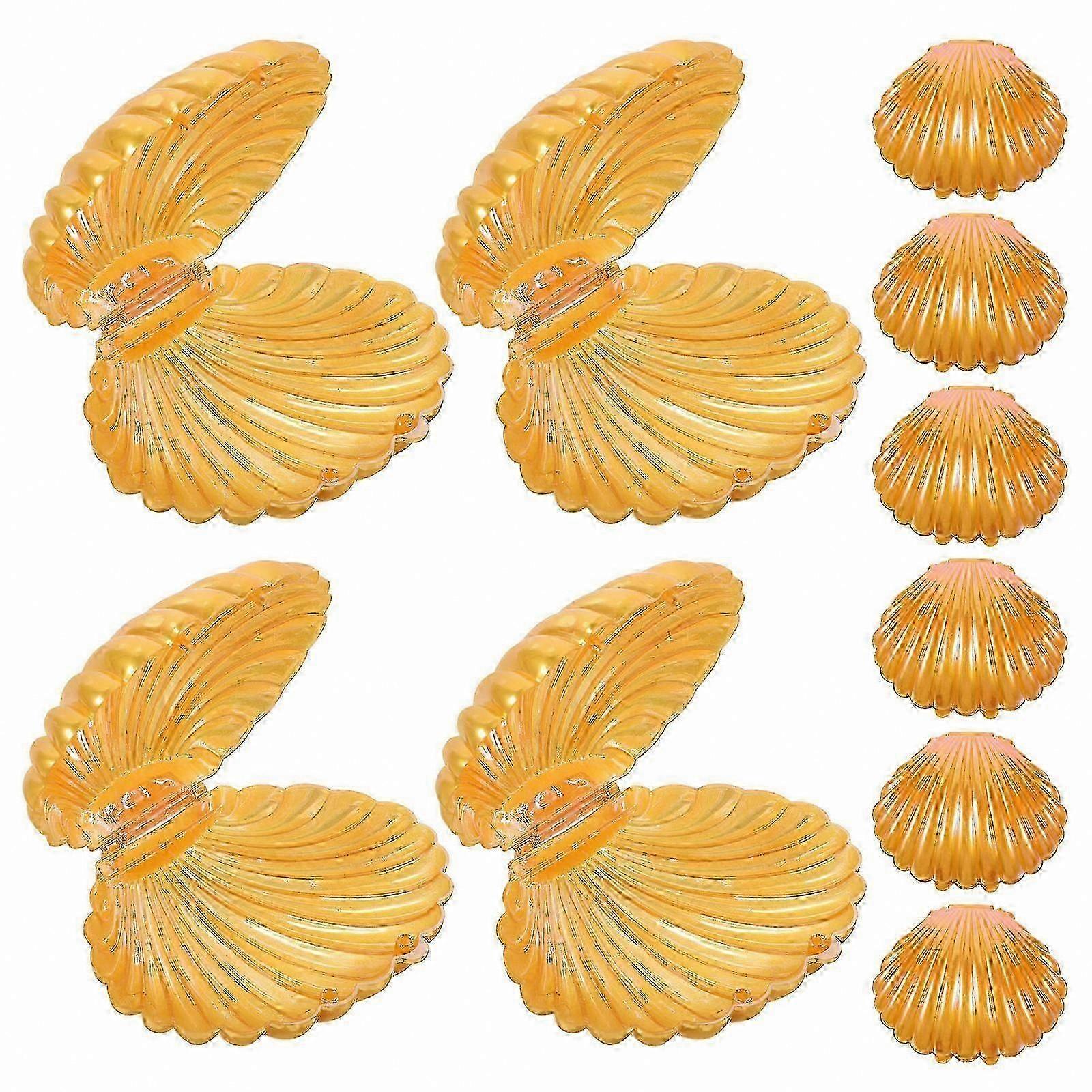Shell Shape Candy Boxes, Golden, 2Pcs Wedding Favor & Storage Containers