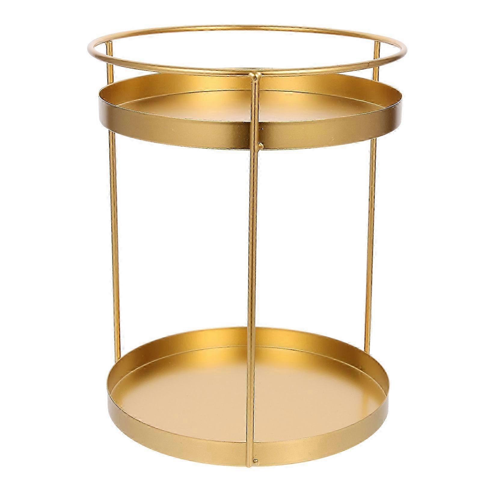 Two Level Iron Round Cosmetic Storage Shelf