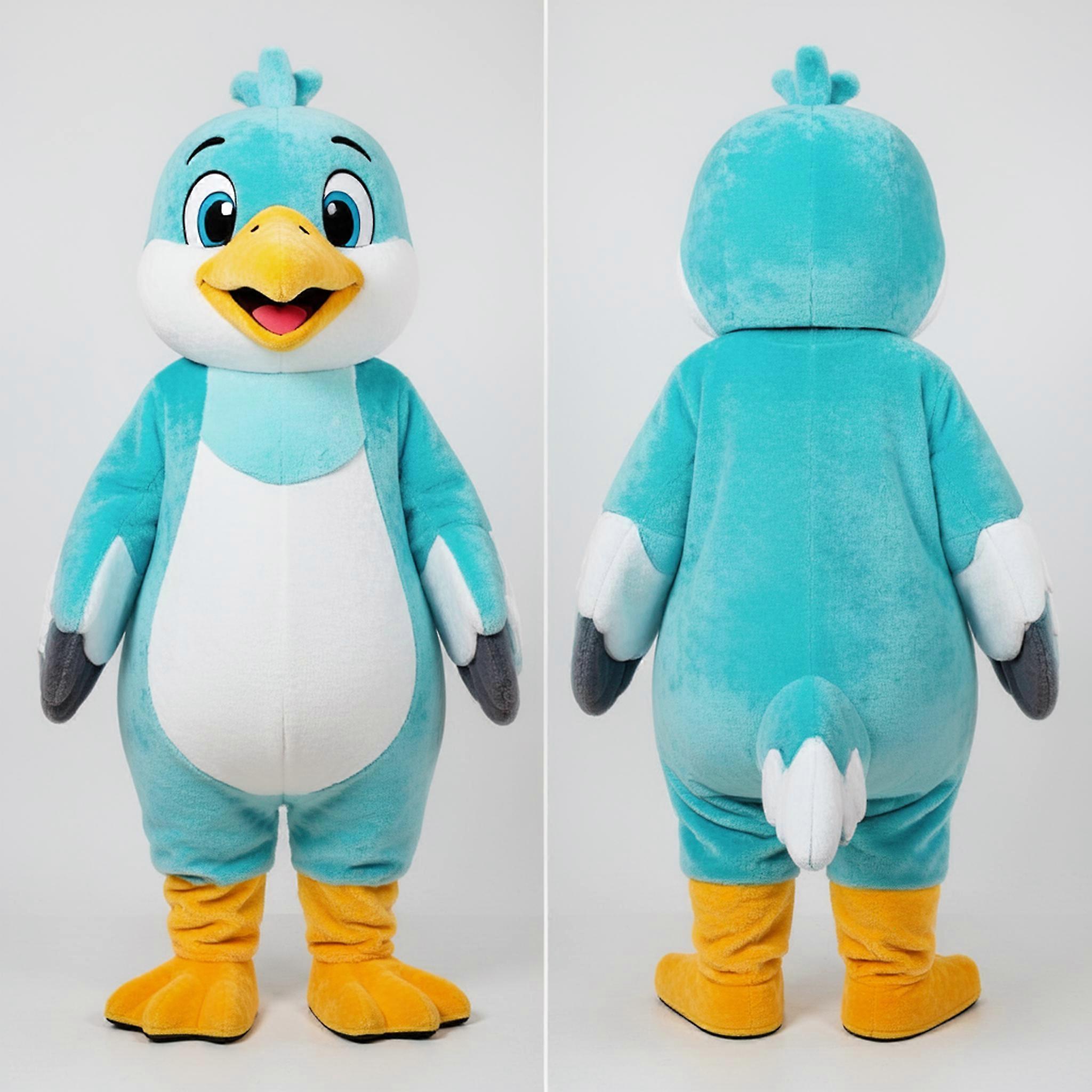 MASTICOT Cyan Cartoon Seagull Mascot