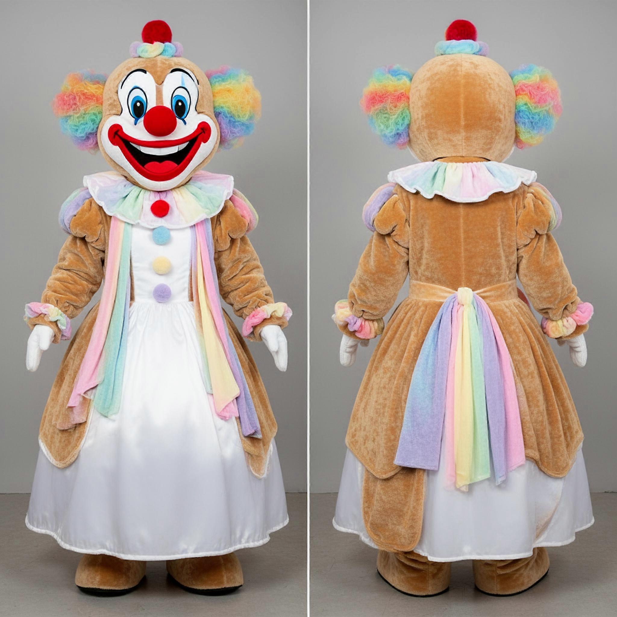 MASTICOT Tan Smiling Clown Mascot