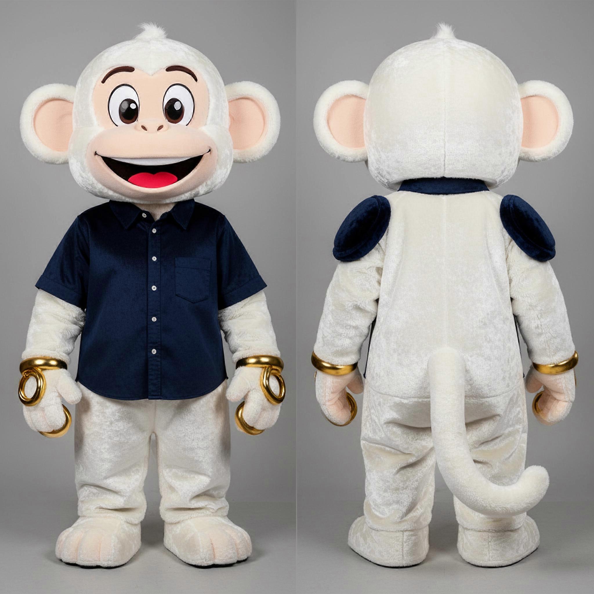 MASTICOT Ivory Plush Cartoon Monkey Mascot