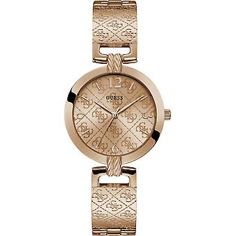 Guess g luxe Quartz Analog Woman Watch with Stainless Steel Bracelet In Gold W1228L3