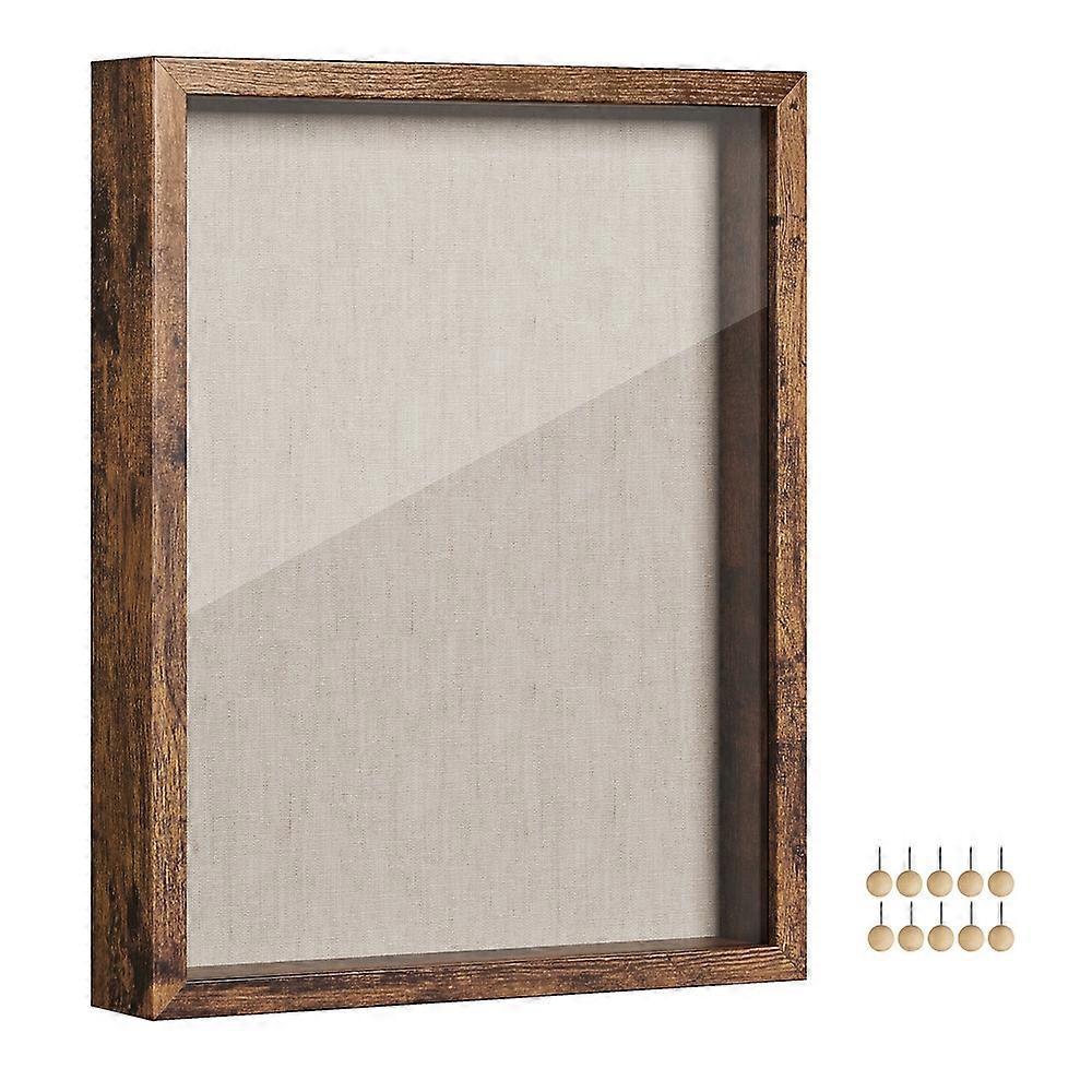 11x14 Shadow Box Frame Rustic Brown 15"L x 11.9"W