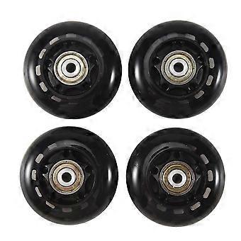 4Pcs Roller Skate Rubber Wheels 64mm x 24mm Anti-Skid Mute Wear-Resistant 97A Quad Skate Accessories, Black