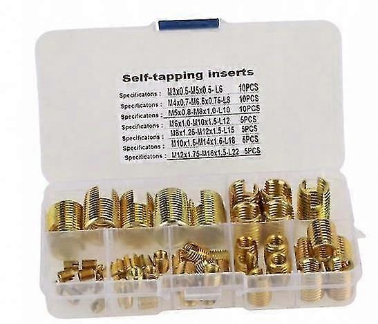 Self-Tapping Threaded Inserts 50pcs Combination Set for Metal & Plastic Applications