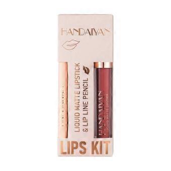 Lip Gloss Lipliner Combination, Non Stick Cup,, Matte Lipstick Velvet Lipliner,3ml PU7256