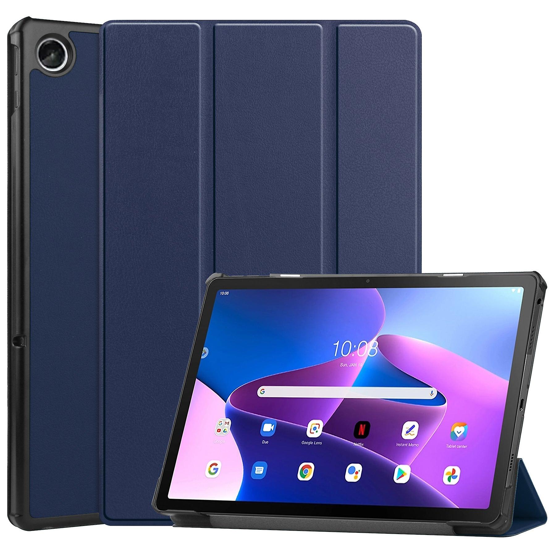 Protective Case For Lenovo Tab M10 Plus Gen 3 10 Inch Smart Tri-fold Magnetic PU Leather Tablet Cover