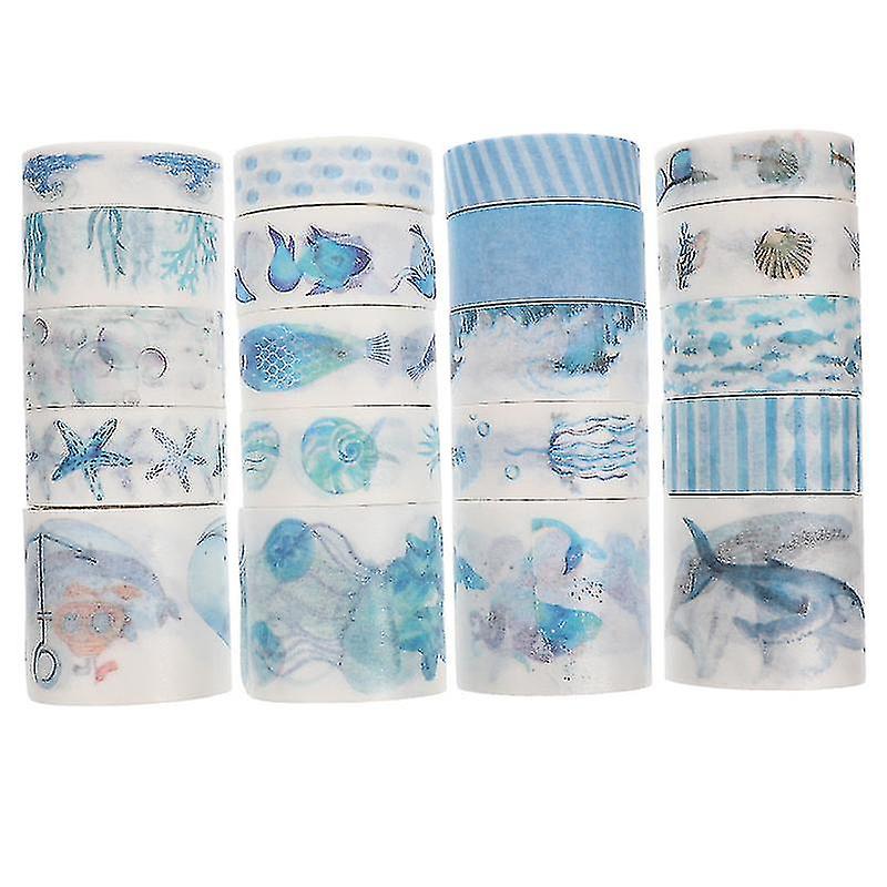 20 Rolls Diy Washi Tapes Decorative Wrapping Sticky Paper Tape Diy Accessory