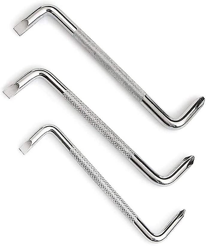 Pxcl 3pcs Slotted Head Offset Screwdriver Set With Magnetics, Z Type Screwdriver With Philips And Flat Head