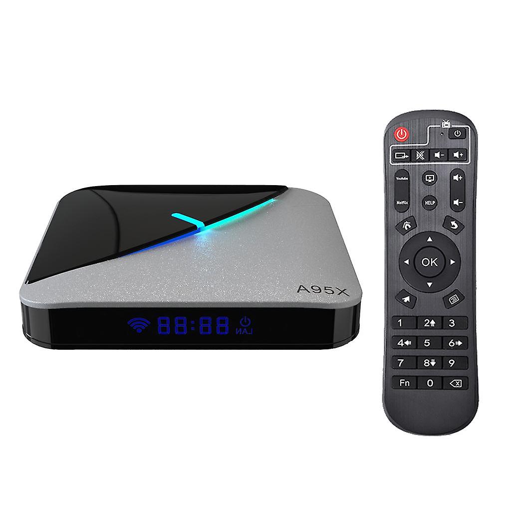 Quad Core WiFi 4K STB RGB Light Android Wifi Media Player US Plug 4+64GB