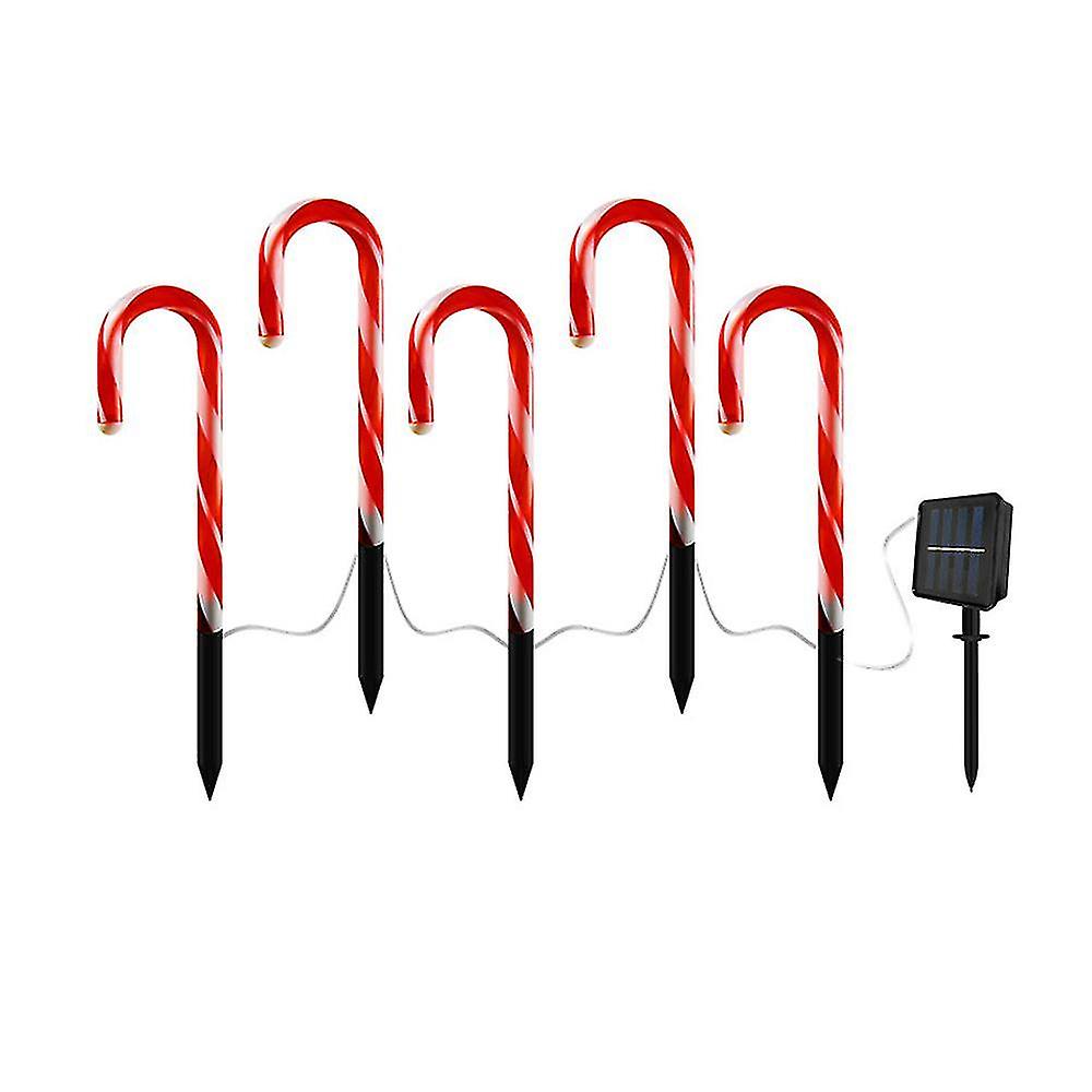 1 Pc 5 Lights Candy Shape Led Decorative Solar Outdoor Yard Lights