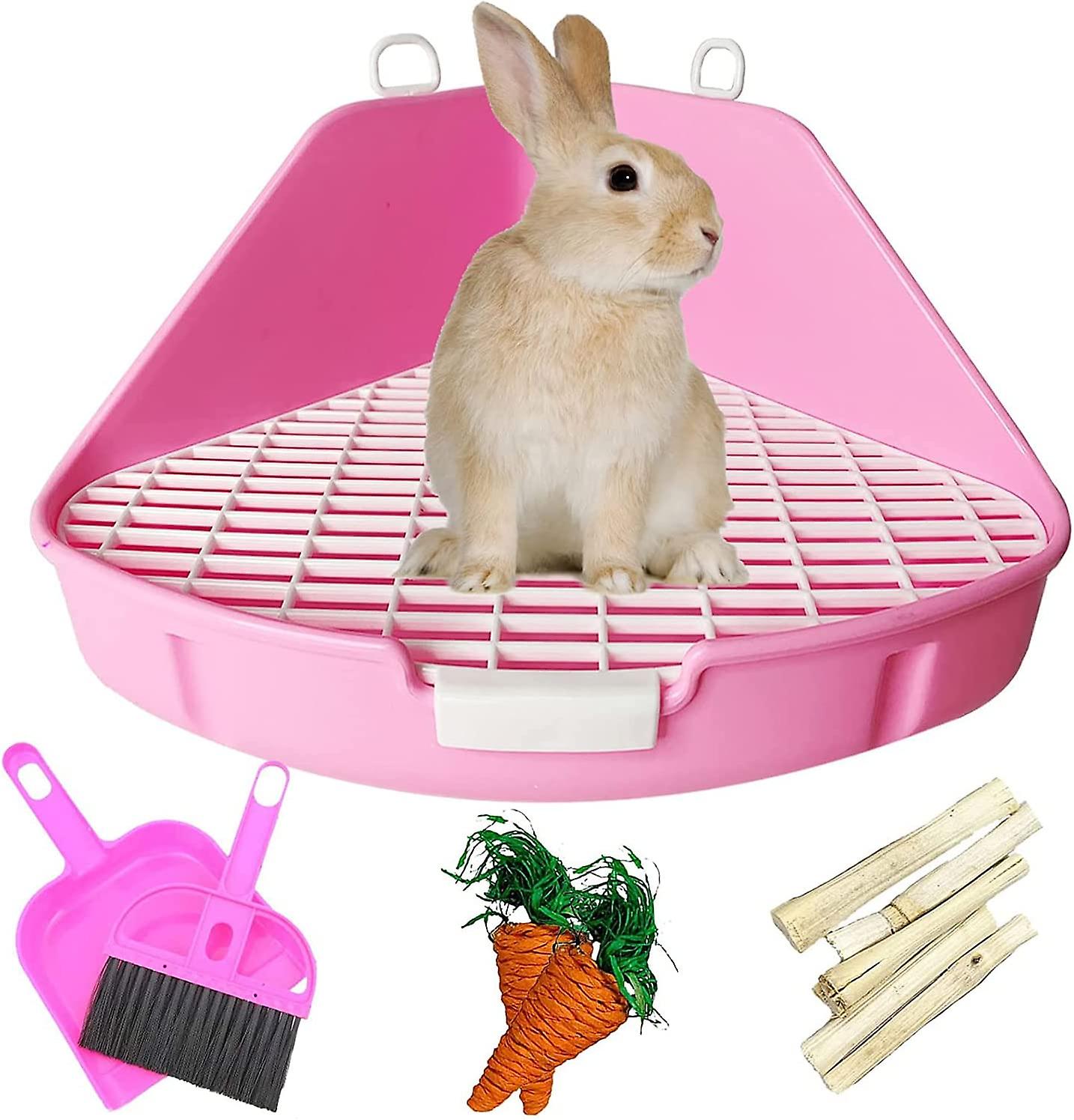 Big triangle Rabbit Corner Ponding Box Rabbit Toilet PET Basin trainer guinea pig Ponding Bed Basin for adult rabbit, Dragon CAT, guinea pig, Ferret