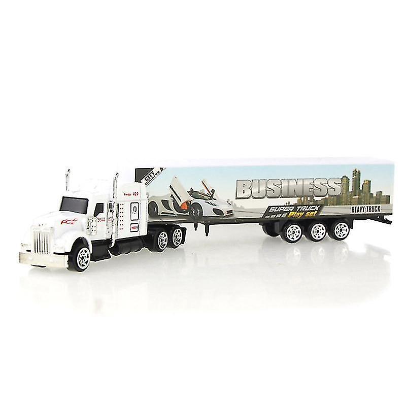 Een witte glijdende legering container truck model multi kleuren voertuigen