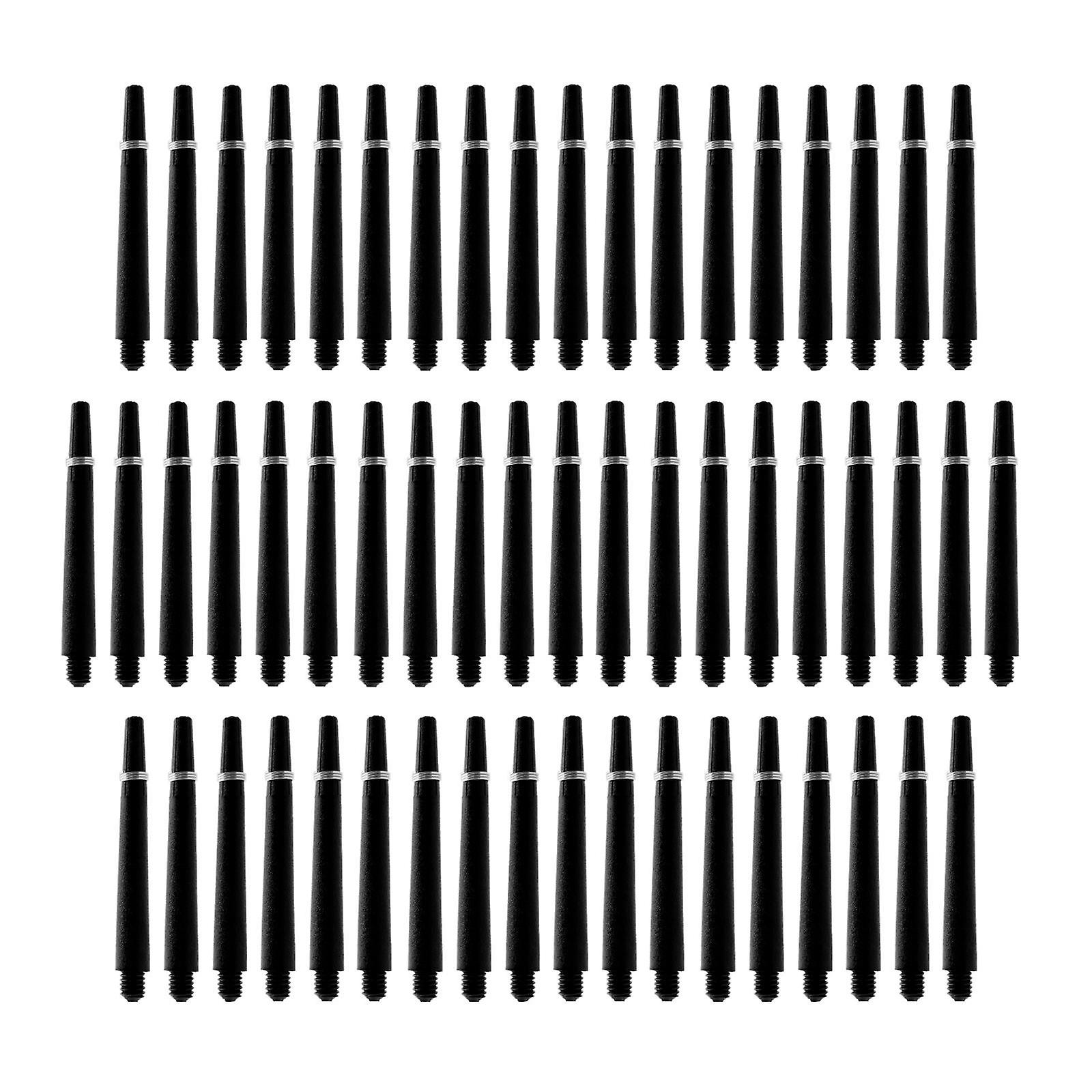 50x Dart Skaft 2BA Dart Tillbehör med Skyddsringar 45mm Svart