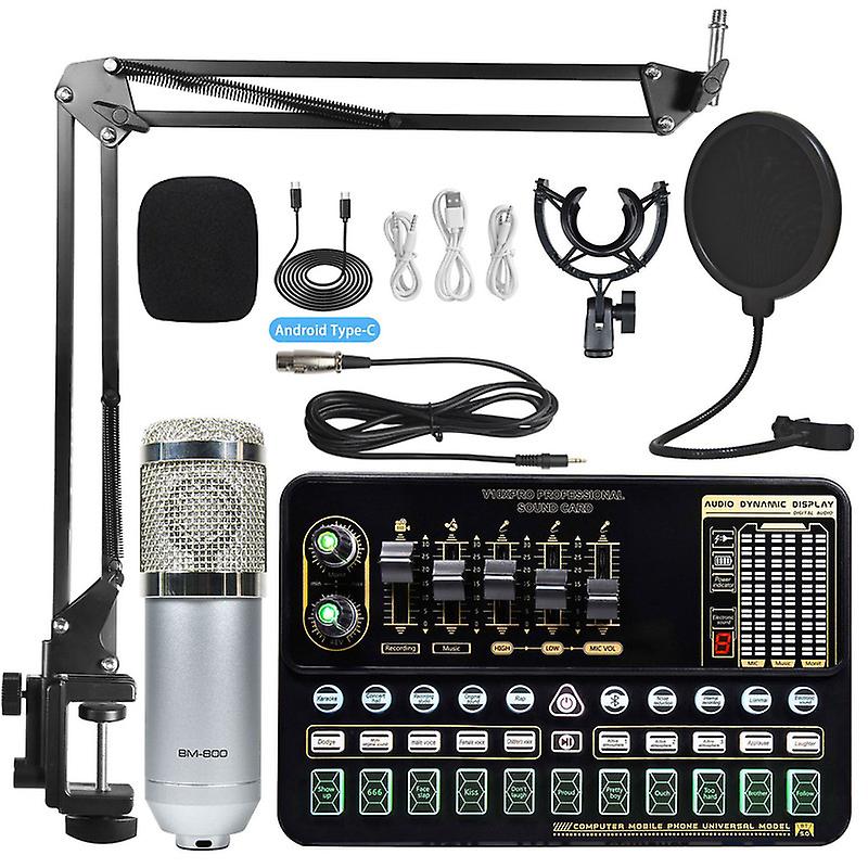 Podcast Equipment Bundle-audio Interface-all In One-podcast Production Studio With Microphone For Live Streaming, Podcast Recording, Pc, Smartphone