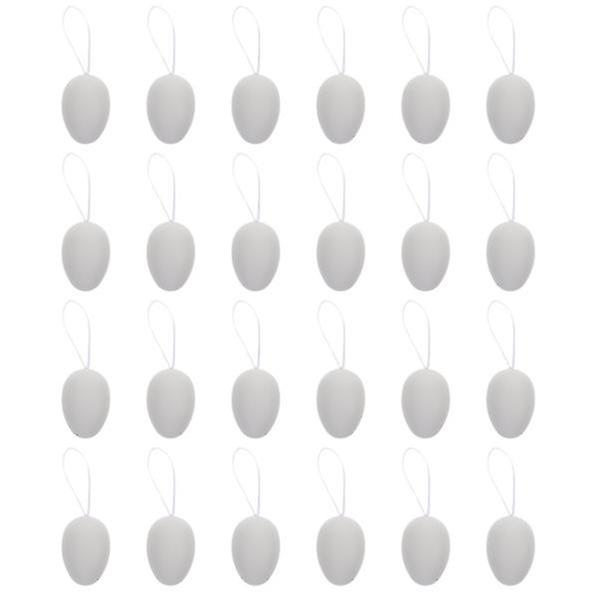 24pcs Diy Plastic Eggshell Blank Graffiti Eggshell Easter Toy For Kids Children