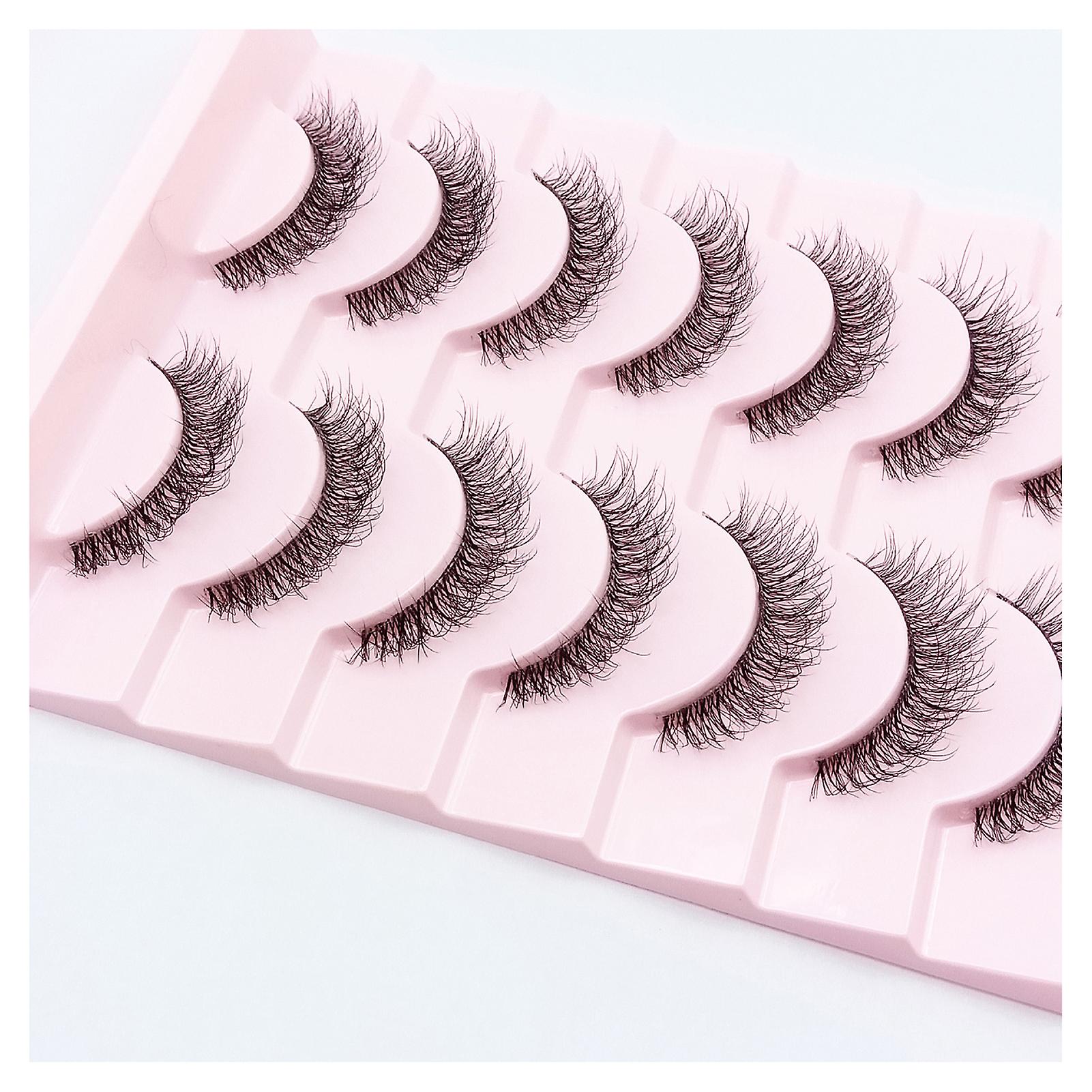 10 Pairs Thick And Curly Fake Lashes Multi-layered Thick Volume Long Lashes