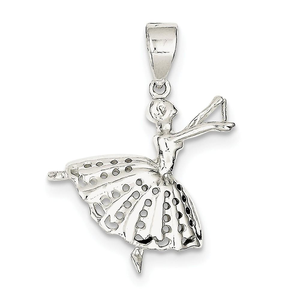 925 Sterling Silver Solid Polished Ballerina Pendant Necklace 33x24mm Wide-Pendant for Women