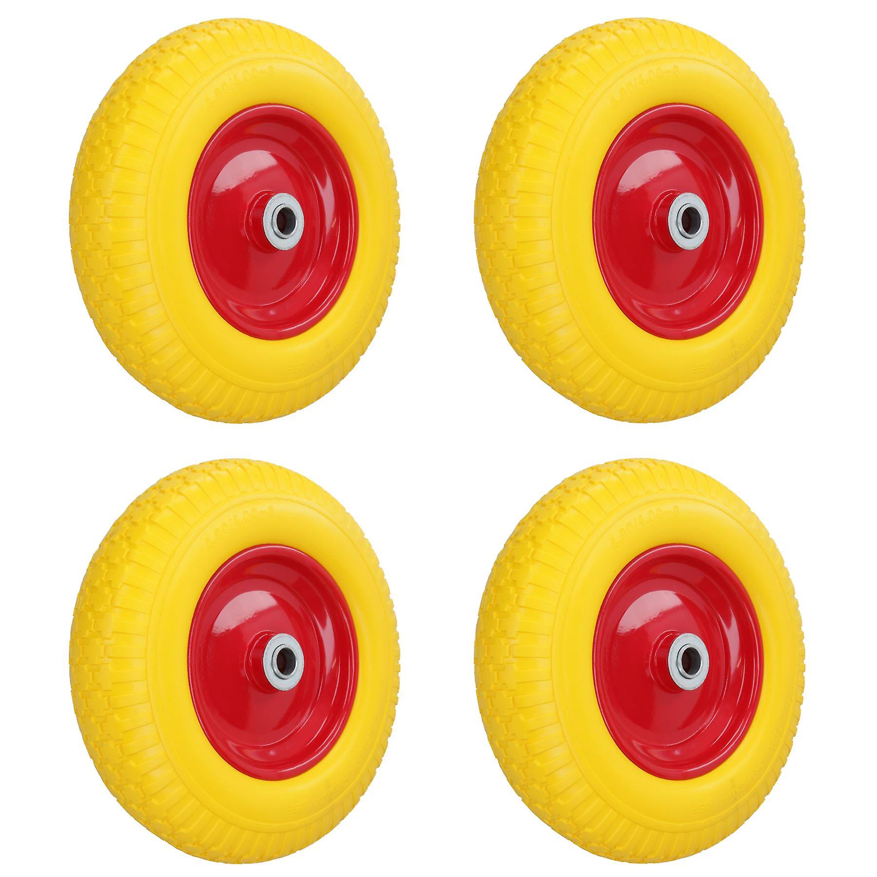 14.5in Puncture Proof Foam Filled Wheelbarrow Wheel 25mm Bore 200kg Capacity 4pk