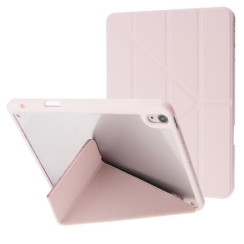 Deformation Transparent Acrylic Horizontal Flip Pu Leather Case With Multi-folding Holder & Sleep / Wake-up Function & Pen Slot For Ipad Air 2022 / 20