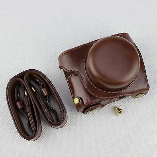 Detachable Base PU Leather Camera Protection Pouch + Strap for Panasonic GF10